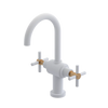 Rubinet Single Hole Dual Handle Lav. Set with LaSalle Spout (less drain) Matt White