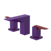 Rubinet Widespread Lav. Set. (less drain) Purple Haze