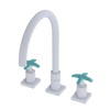 Rubinet Widespread Kitchen Set Matt White