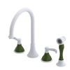 Rubinet Widespread Kitchen Set with Hand Spray Matt White