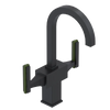 Rubinet Single Hole Dual Handle Lav. Set. (less drain) Matt Black