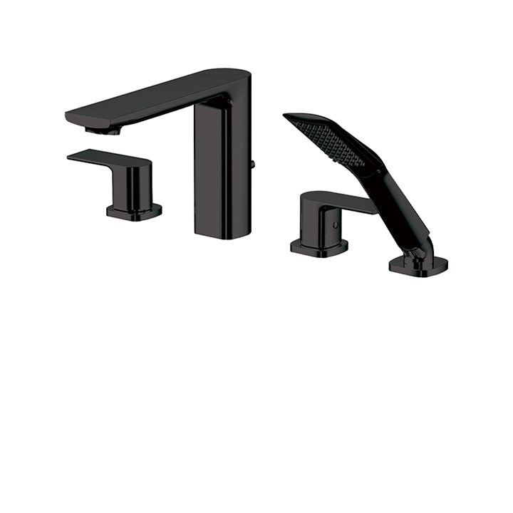 Aquabrass 4-piece deckmount tub filler with handshower