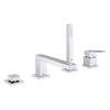 Grohe Eurocube® 4-Hole Single-Handle Deck Mount Roman Tub Faucet With 6.6 L/Min (1.75 Gpm) Hand Shower