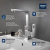 Grohe Eurocube® Single Hole Single-Handle L-Size Bathroom Faucet 4.5 L/Min (1.2 Gpm)