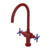 Rubinet Two Handle Single Hole Kitchen Set with LaSalle Spout Maroon