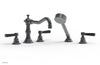 HENRI Deck Tub Set with Hand Shower with Satin Black Handles 161-49