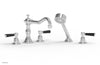 HENRI Deck Tub Set with Hand Shower with Satin Black Handles 161-49