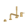 Concetto™4-Hole Single-Handle Deck Mount Roman Tub Faucet With 1.75 Gpm Hand Shower - Golzar Home