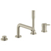 Concetto™4-Hole Single-Handle Deck Mount Roman Tub Faucet With 1.75 Gpm Hand Shower - Golzar Home