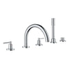 Grohe Atrio New 5-Hole 2-Handle Deck Mount Roman Tub Faucet With 1.75 Gpm Hand Shower