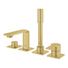 Allure New 4-Hole Single-Handle Deck Mount Roman Tub Faucet With 1.75 Gpm Hand Shower - Golzar Home