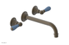 JAMESTOWN Wall Lavatory Set - 10" Spout - Lever Handle with "Light Blue" Accents 165-12-10
