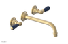 JAMESTOWN Wall Lavatory Set - 10" Spout - Lever Handle with "Navy Blue" Accents 165-12-10