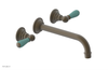 JAMESTOWN Wall Lavatory Set - 10" Spout - Lever Handle with "Turqoise" Accents 165-12-10