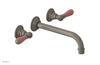 JAMESTOWN Wall Lavatory Set - 10" Spout - Lever Handle with "Pink" Accents 165-12-10