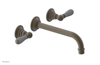 JAMESTOWN Wall Lavatory Set - 10" Spout - Lever Handle with "Grey" Accents 165-12-10
