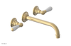 JAMESTOWN Wall Lavatory Set - 10" Spout - Lever Handle with "White" Accents 165-12-10
