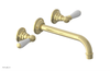 JAMESTOWN Wall Lavatory Set - 10" Spout - Lever Handle with "White" Accents 165-12-10