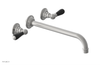 JAMESTOWN Wall Lavatory Set - 12" Spout - Lever Handle with "Black" Accents 165-12-12