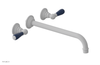JAMESTOWN Wall Tub Set - 12" Spout - Lever Handle with "Navy Blue" Accents 165-57-12