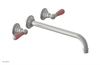 JAMESTOWN Wall Tub Set - 12" Spout - Lever Handle with "Pink" Accents 165-57-12