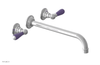 JAMESTOWN Wall Lavatory Set - 12" Spout - Lever Handle with "Purple" Accents 165-12-12