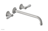JAMESTOWN Wall Lavatory Set - 12" Spout - Lever Handle with "White" Accents 165-12-12