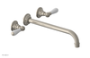JAMESTOWN Wall Lavatory Set - 12" Spout - Lever Handle with "White" Accents 165-12-12