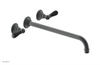 JAMESTOWN Wall Lavatory Set - 14" Spout - Lever Handle with "Black" Accents 165-12-14
