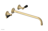 JAMESTOWN Wall Lavatory Set - 14" Spout - Lever Handle with "Black" Accents 165-12-14