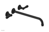 JAMESTOWN Wall Lavatory Set - 14" Spout - Lever Handle with "Black" Accents 165-12-14