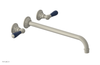 JAMESTOWN Wall Lavatory Set - 14" Spout - Lever Handle with "Navy Blue" Accents 165-12-14