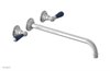 JAMESTOWN Wall Lavatory Set - 14" Spout - Lever Handle with "Navy Blue" Accents 165-12-14