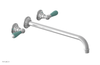 JAMESTOWN Wall Lavatory Set - 14" Spout - Lever Handle with "Turqoise" Accents 165-12-14