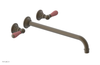 JAMESTOWN Wall Tub Set - 14" Spout - Lever Handle with "Pink" Accents 165-57-14