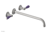 JAMESTOWN Wall Lavatory Set - 14" Spout - Lever Handle with "Purple" Accents 165-12-14