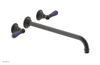 JAMESTOWN Wall Lavatory Set - 14" Spout - Lever Handle with "Purple" Accents 165-12-14