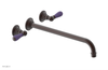 JAMESTOWN Wall Lavatory Set - 14" Spout - Lever Handle with "Purple" Accents 165-12-14