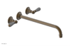 JAMESTOWN Wall Lavatory Set - 14" Spout - Lever Handle with "Grey" Accents 165-12-14