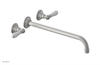 JAMESTOWN Wall Lavatory Set - 14" Spout - Lever Handle with "White" Accents 165-12-14