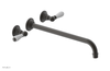 JAMESTOWN Wall Lavatory Set - 14" Spout - Lever Handle with "White" Accents 165-12-14