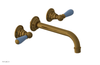 JAMESTOWN Wall Lavatory Set - Lever Handle with "Light Blue" Accents 165-12