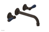 JAMESTOWN Wall Lavatory Set - Lever Handle with "Navy Blue" Accents 165-12