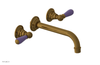 JAMESTOWN Wall Lavatory Set - Lever Handle with "Purple" Accents 165-12