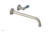 JAMESTOWN Single Handle Wall Lavatory Set - 12" Spout with "Light Blue" Accents 165-16-12