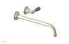 JAMESTOWN Single Handle Wall Lavatory Set - 12" Spout with "Light Blue" Accents 165-16-12