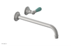 JAMESTOWN Single Handle Wall Lavatory Set - 12" Spout with "Turqoise" Accents 165-16-12