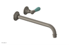 JAMESTOWN Single Handle Wall Lavatory Set - 12" Spout with "Turqoise" Accents 165-16-12