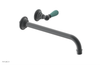 JAMESTOWN Single Handle Wall Lavatory Set - 12" Spout with "Turqoise" Accents 165-16-12