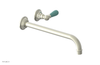 JAMESTOWN Single Handle Wall Lavatory Set - 12" Spout with "Turqoise" Accents 165-16-12
